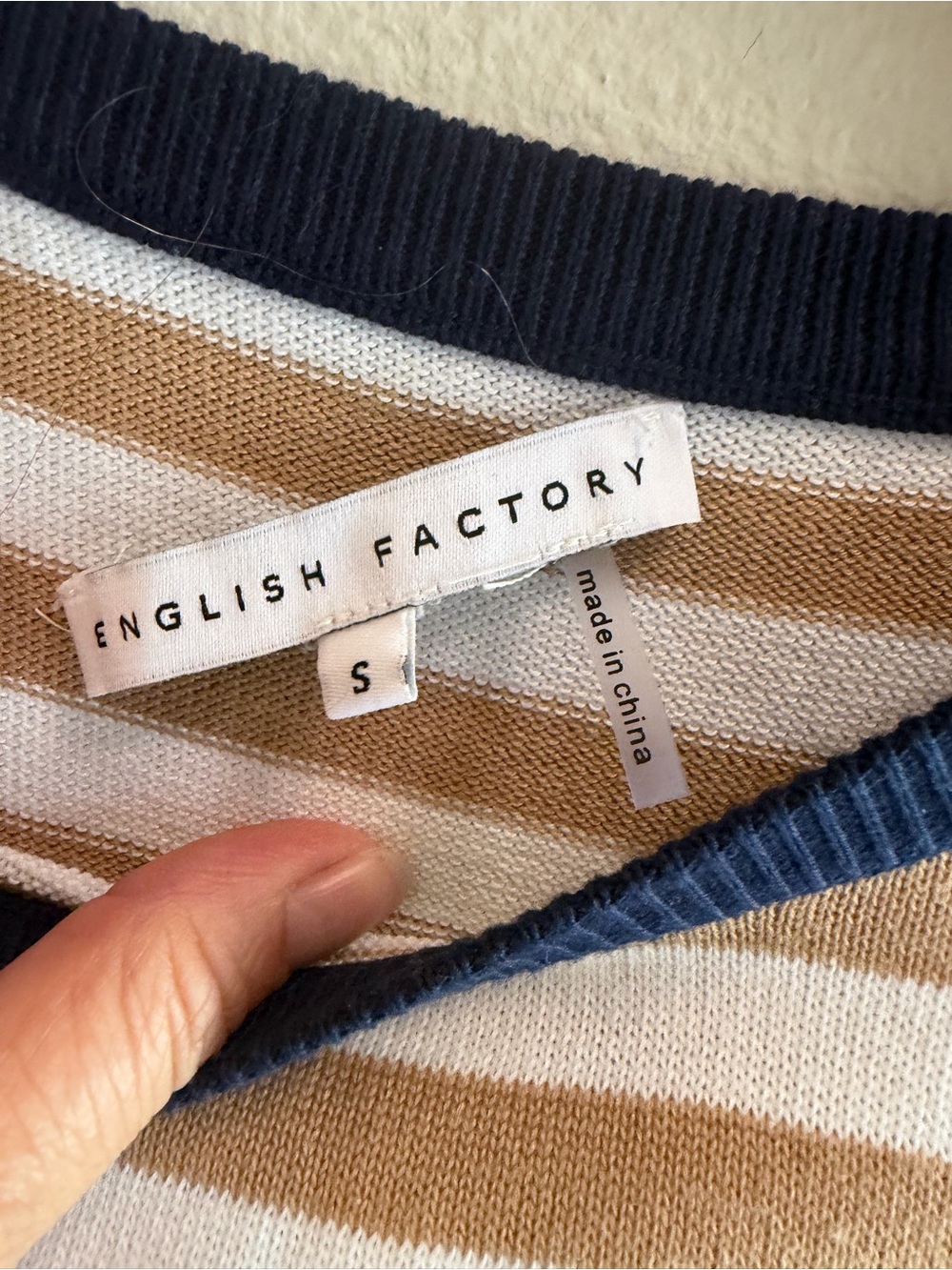Anthro English Factory Striped Peplum Sweater - Picture 5 of 6